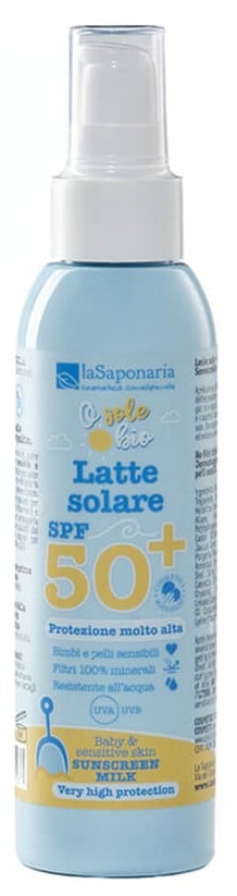 laSaponaria BIO Opalovací mléko pro děti a pro citlivou pokožku SPF 50+