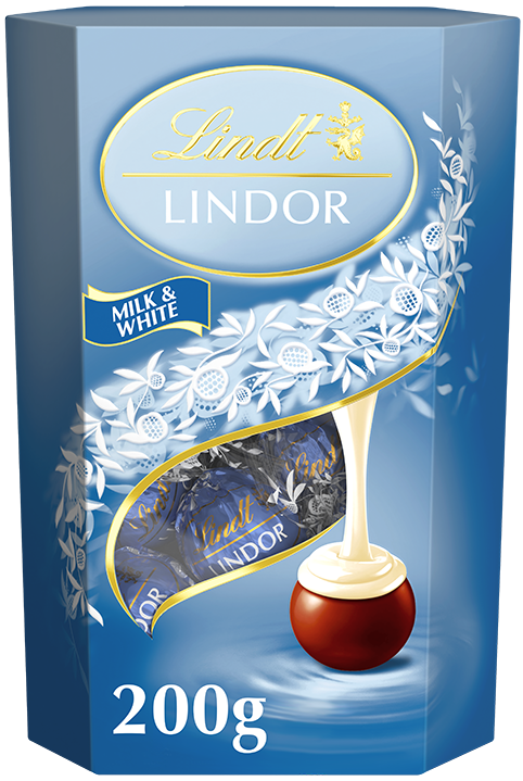 Lindt LINDOR Bonboniéra limitovaná edice pralinek s bílou a mléčnou čokoládovou náplní