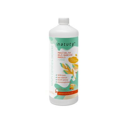 Natuty Prací gel na bílé i barevné prádlo s vůní citronu (1 l)