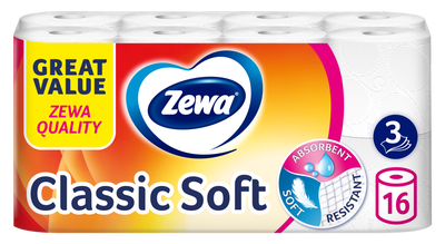 Zewa Classic Soft Toaletní papír 3vrstvý, 16 rolí