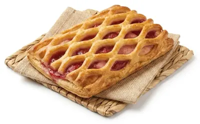 Mřížka pudink a jahody