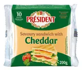 Président Tavené plátky Sandwich Cheddar 200 g