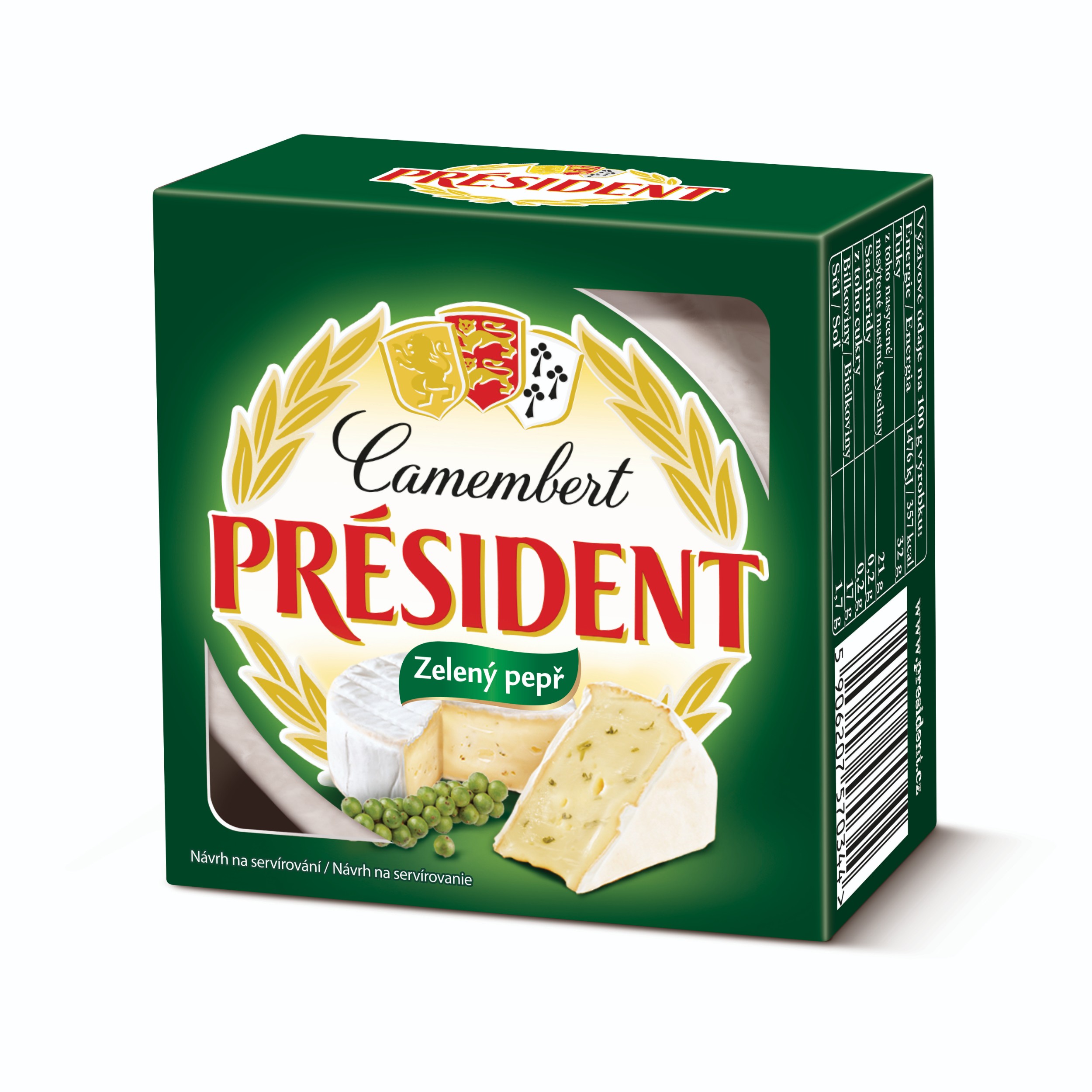 Président Camembert zelený pepř 90 g