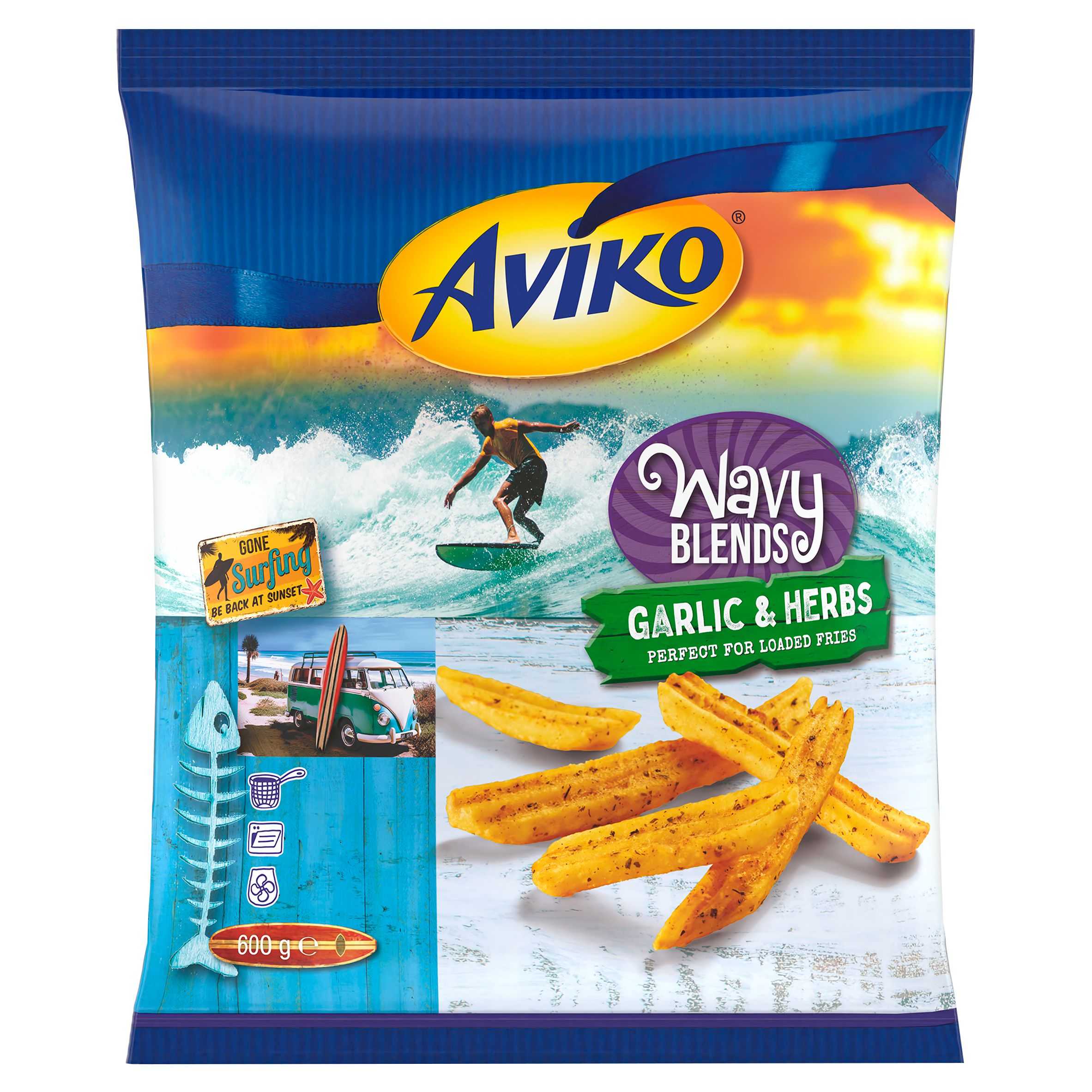 Aviko Wavy Blends vlnité hranolky česnek a bylinky 600g