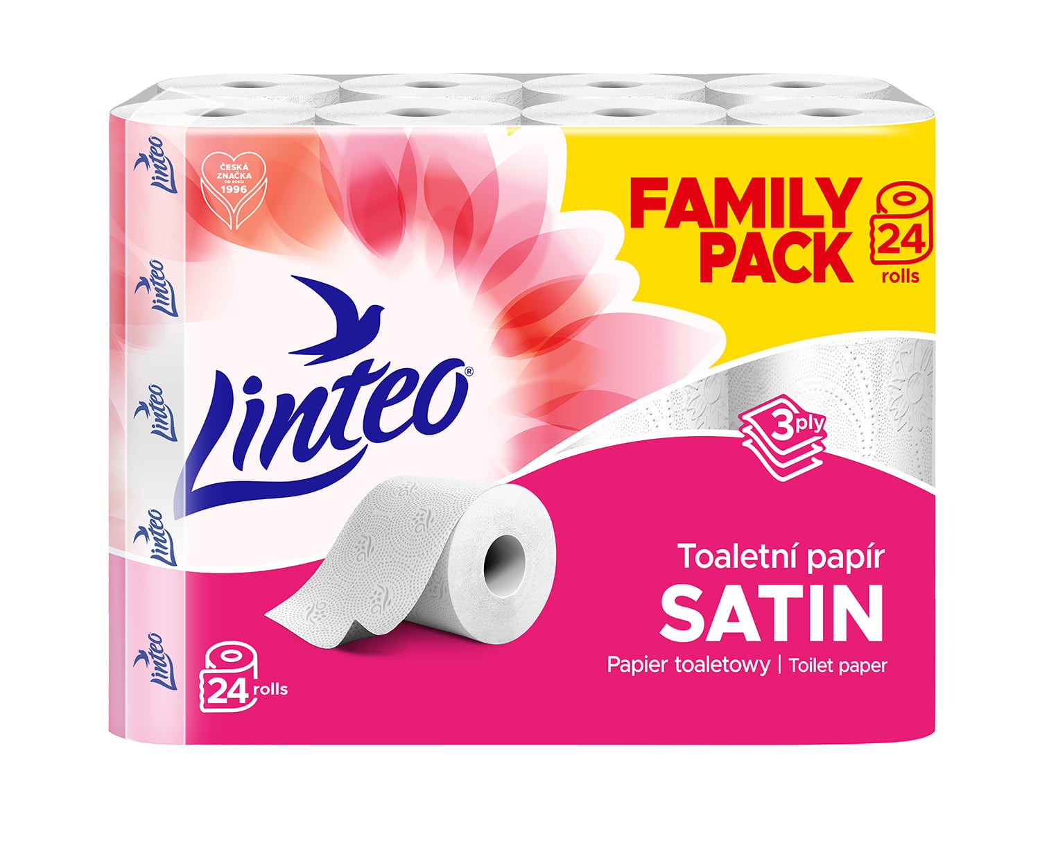 Linteo Toaletní papír bílý 3vrstvý, 24 ks