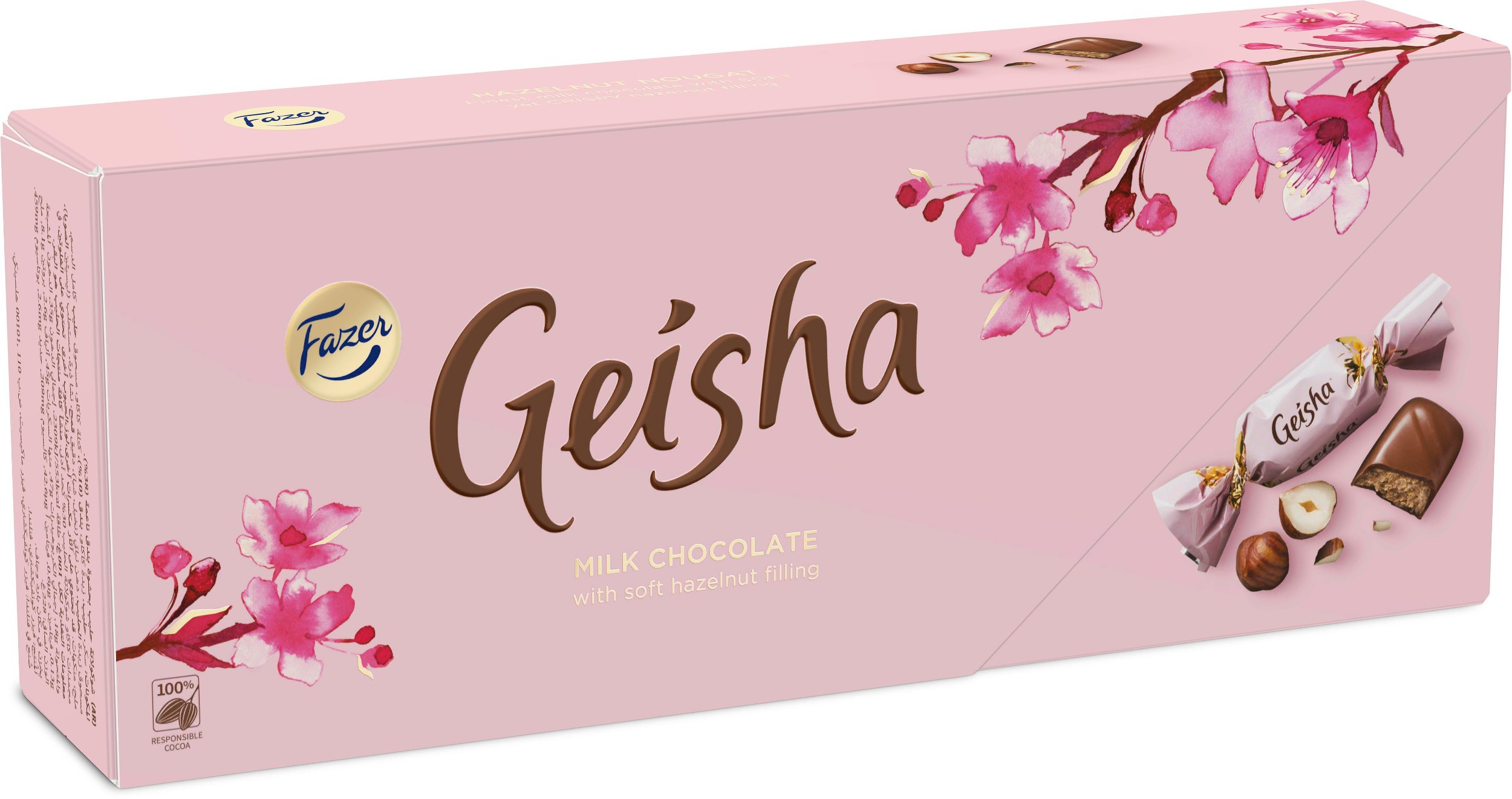 Geisha Mléčné čokoládové bonbony s náplní z lískových oříšků a nugátu 228g