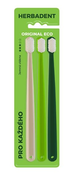 Herbadent Original Eco Zubní kartáčky s jemnými vlákny 3 ks