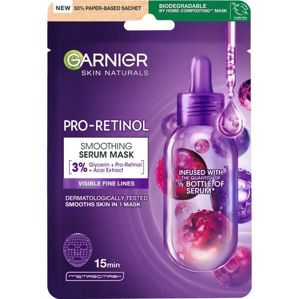 Garnier Skin Naturals Pro-Retinol vyhlazující sérum maska, 22 g