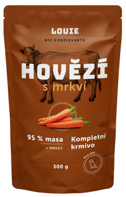 Louie Kapsička hovězí s mrkví, vitamíny a minerály pro psy