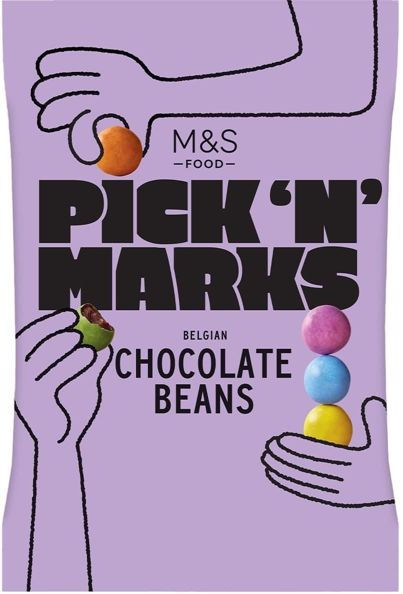 Marks & Spencer Čočky z mléčné čokolády s barevnou cukrovou krustou