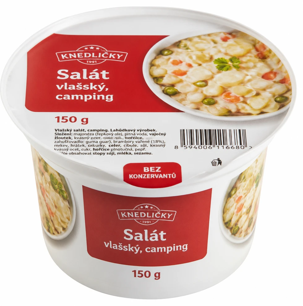Salát vlašský, camping