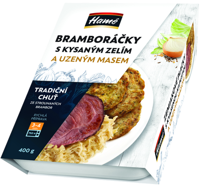 Hamé Bramboráky s kysaným zelím a uzeným
