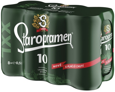 Staropramen 10 8x500ml multipack plech