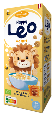 NordCrunch Happy Leo BIO Cereální kroužky s medem