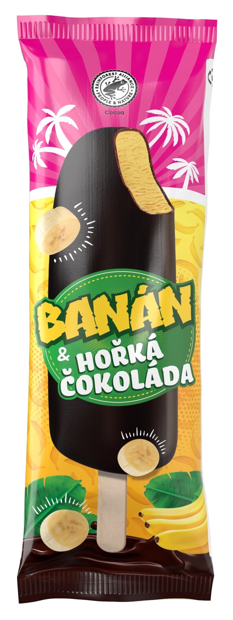 Pinko Banánový nanuk v hořké čokoládě
