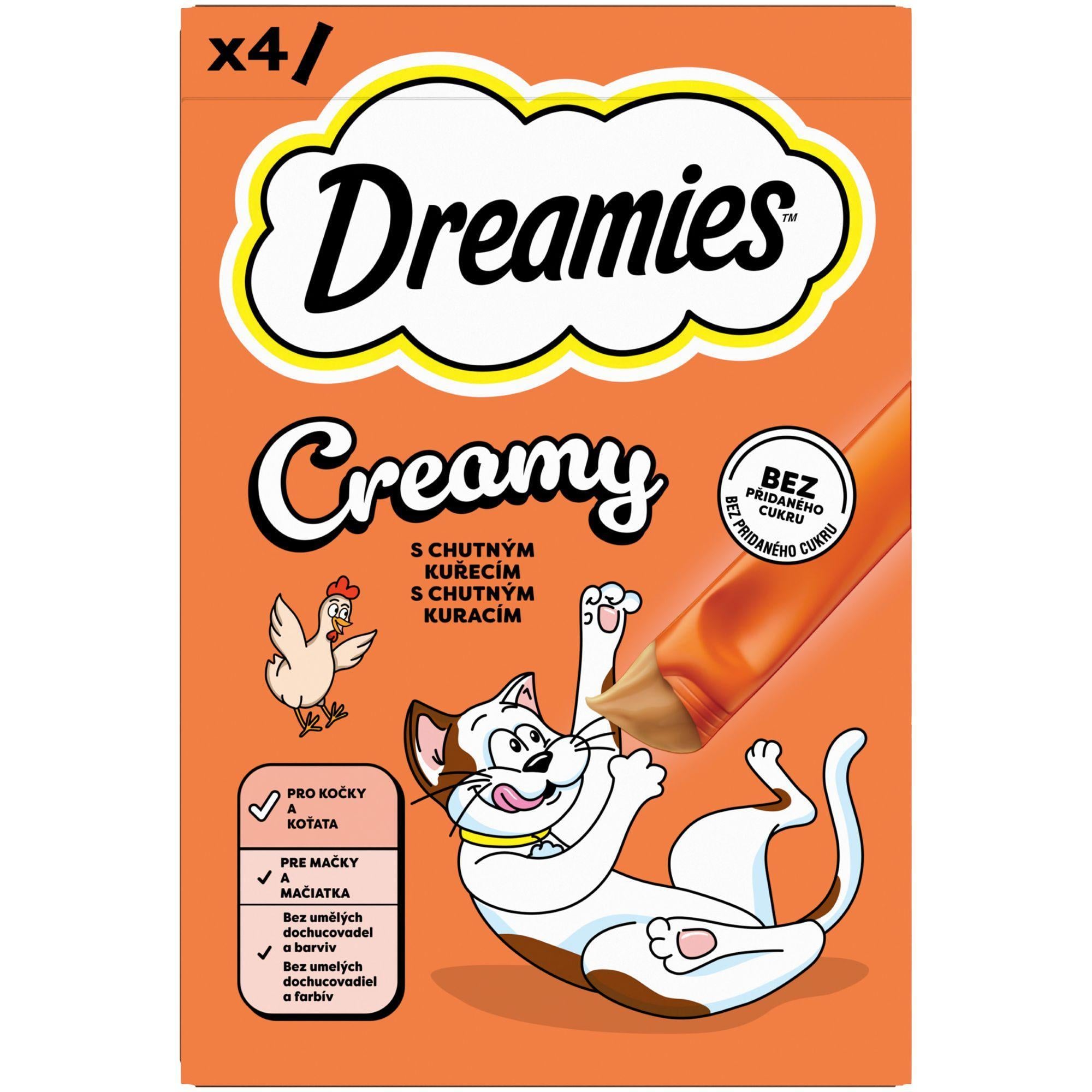 Dreamies Creamy pamlsky s kuřecím masem pro kočky 4×10 g