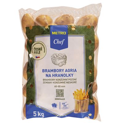 METRO Chef Brambory Agria prané na hranolky 60/80 CZ 5 kg