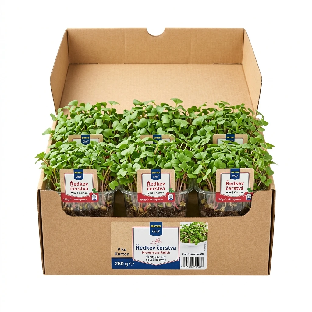 METRO Chef Microgreens Ředkev čerstvá 9 ks karton