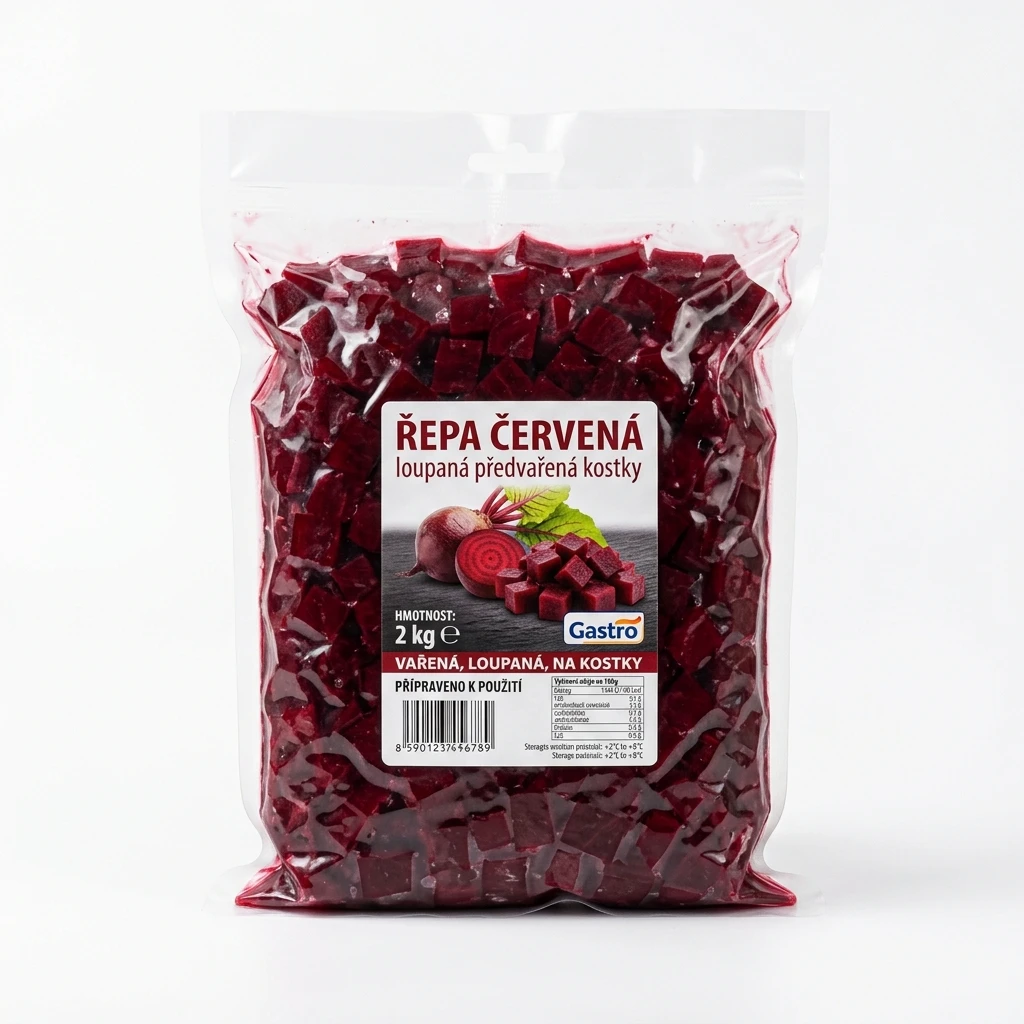 Řepa červená loupaná předvařená kostky 2 kg