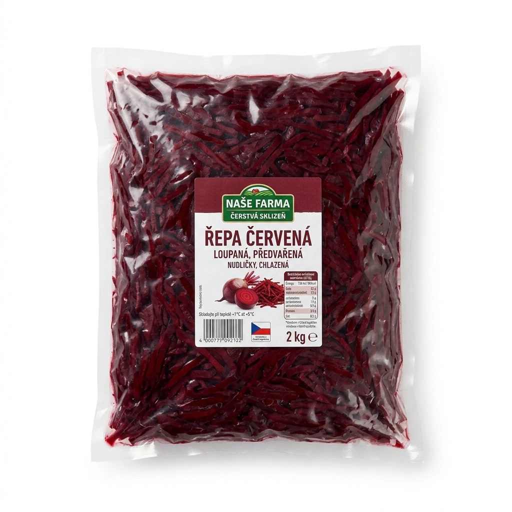 Řepa červená loupaná předvařená nudličky chlaz. 2 kg