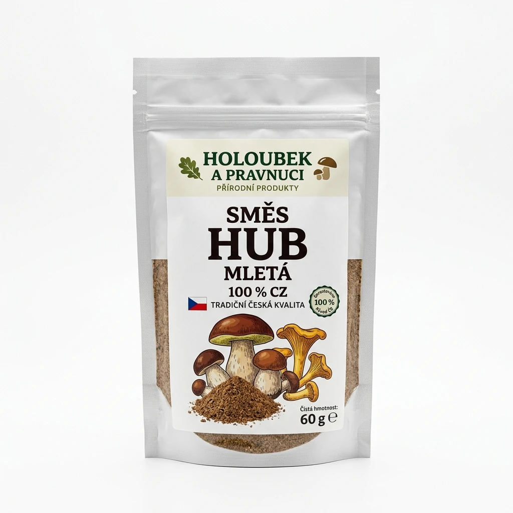 HOLOUBEK A PRAVNUCI Směs hub mletá 100 % CZ 60 g