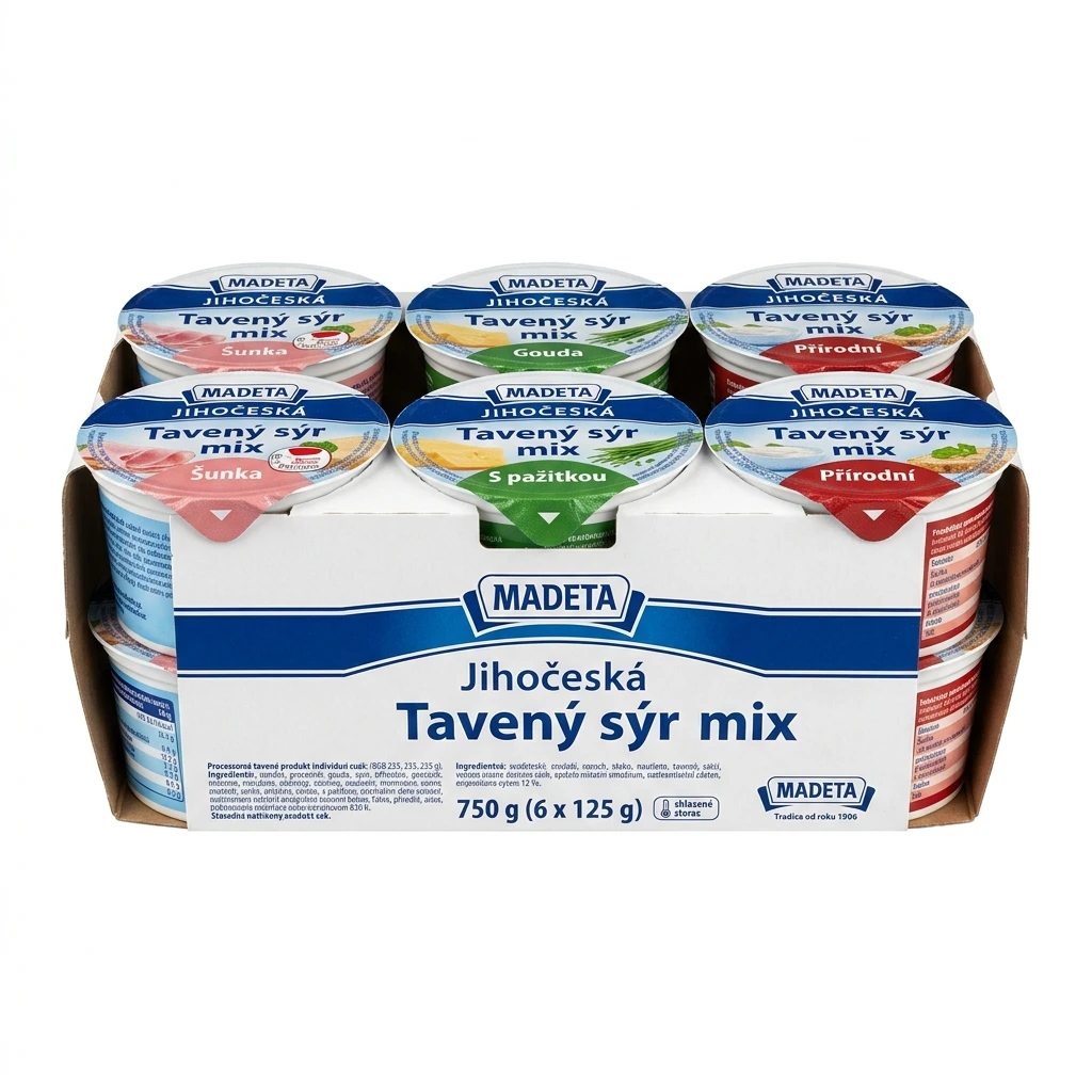MADETA Jihočeská Tavený sýr mix chlaz. 6 x 125 g