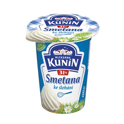 MLÉKÁRNA KUNÍN Smetana ke šlehání 31 % 375 g