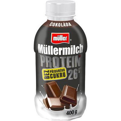 Müllermilch Protein Zero mléčný nápoj MIX II (čokoláda, banán, kokos čokoláda, vanilka) chlaz. 400 g