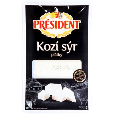 PRÉSIDENT Kozí sýr plátky chlaz. 100 g