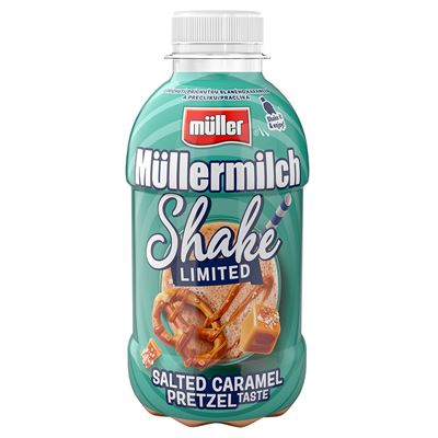 Müllermilch Shake mléčný nápoj MIX II (slaný karamel, banán, vanilka) chlaz. 400 g