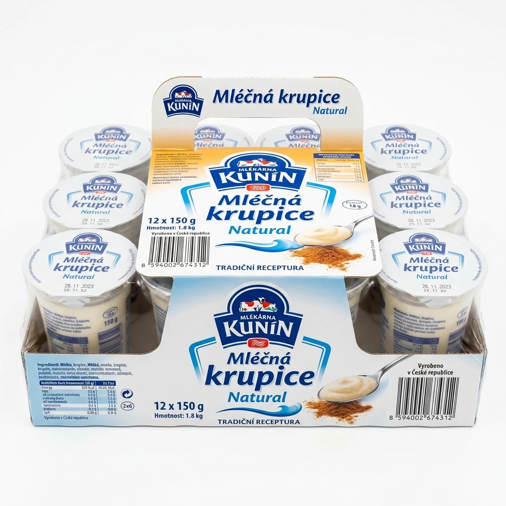 MLÉKÁRNA KUNÍN Mléčná krupice Natural 12 x 150 g