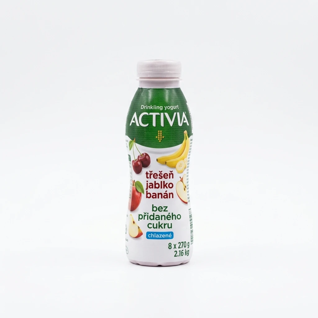 ACTIVIA Nápoj třešeň jablko banán bez přidaného cukru chlaz. 8 x 270 g