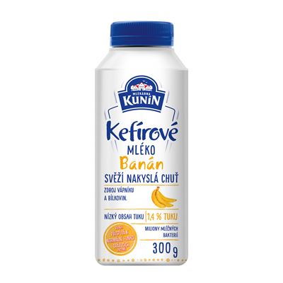 MLÉKÁRNA KUNÍN Mléko kefírové banán chlaz. 300 g