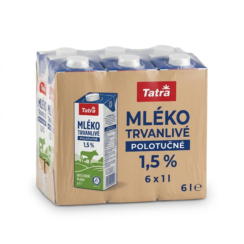 Tatra Mléko trvanlivé 1,5 % 6 x 1 l