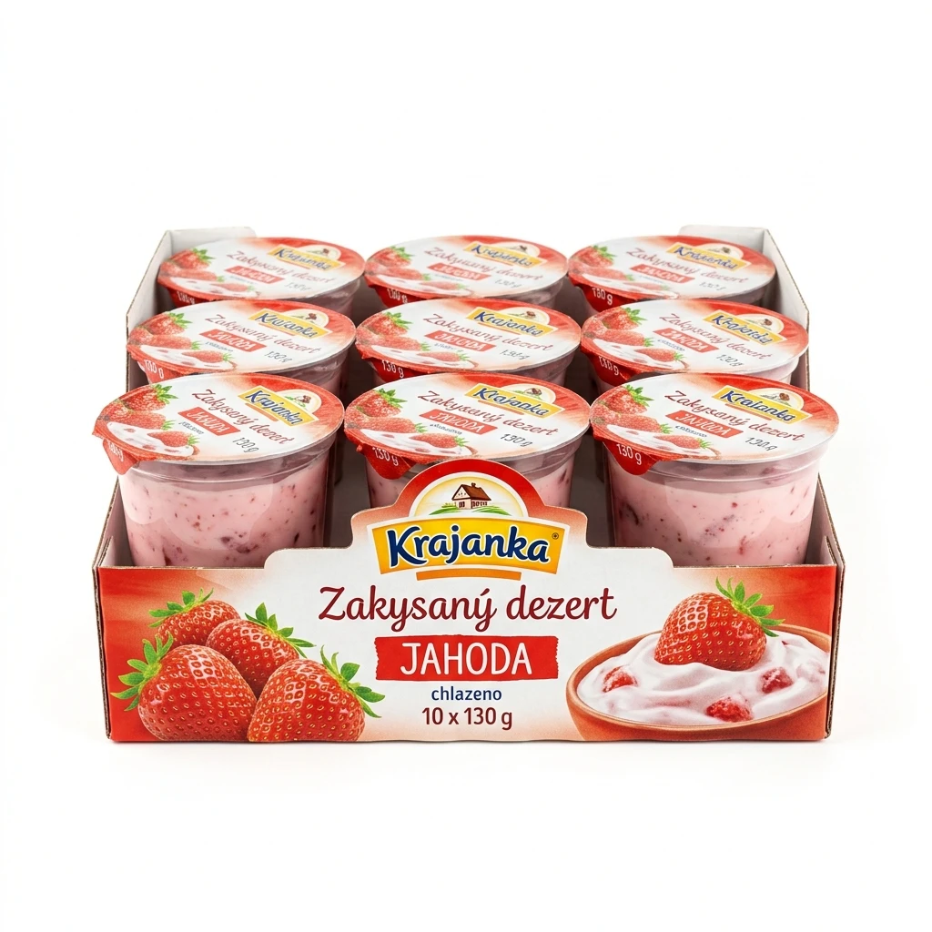 Krajanka Zakysaný dezert jahoda chlaz. 10 x 130 g