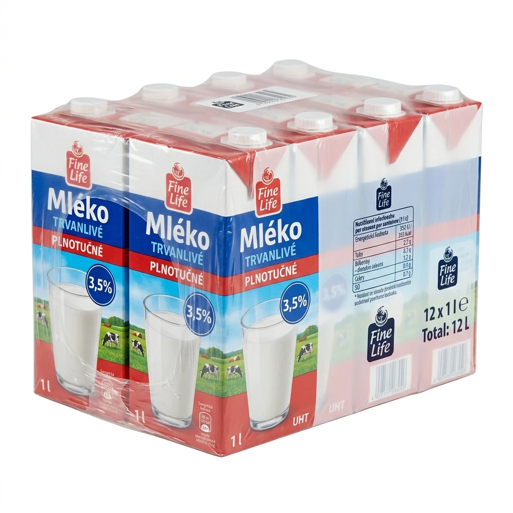Fine Life Mléko trvanlivé 3,5% 12 x 1 l