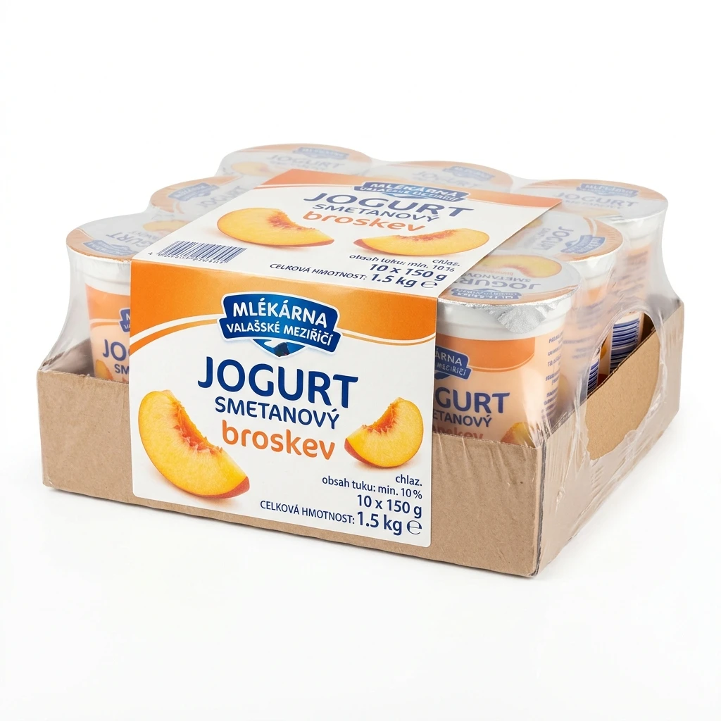 MLÉKÁRNA VALAŠSKÉ MEZIŘÍČÍ Jogurt smetanový broskev chlaz. 10 x 150 g