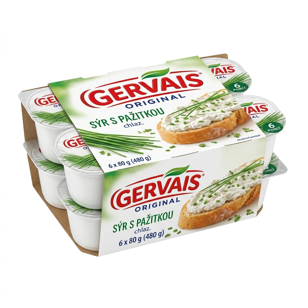 GERVAIS Original sýr s pažitkou chlaz. 6 x 80 g