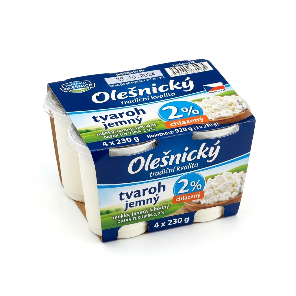 Olešnický tvaroh jemný 2 % chlaz. 4 x 230 g