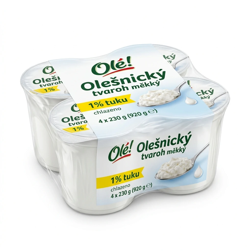 Olé! Olešnický tvaroh měkký 1% chlaz. 4 x 230 g