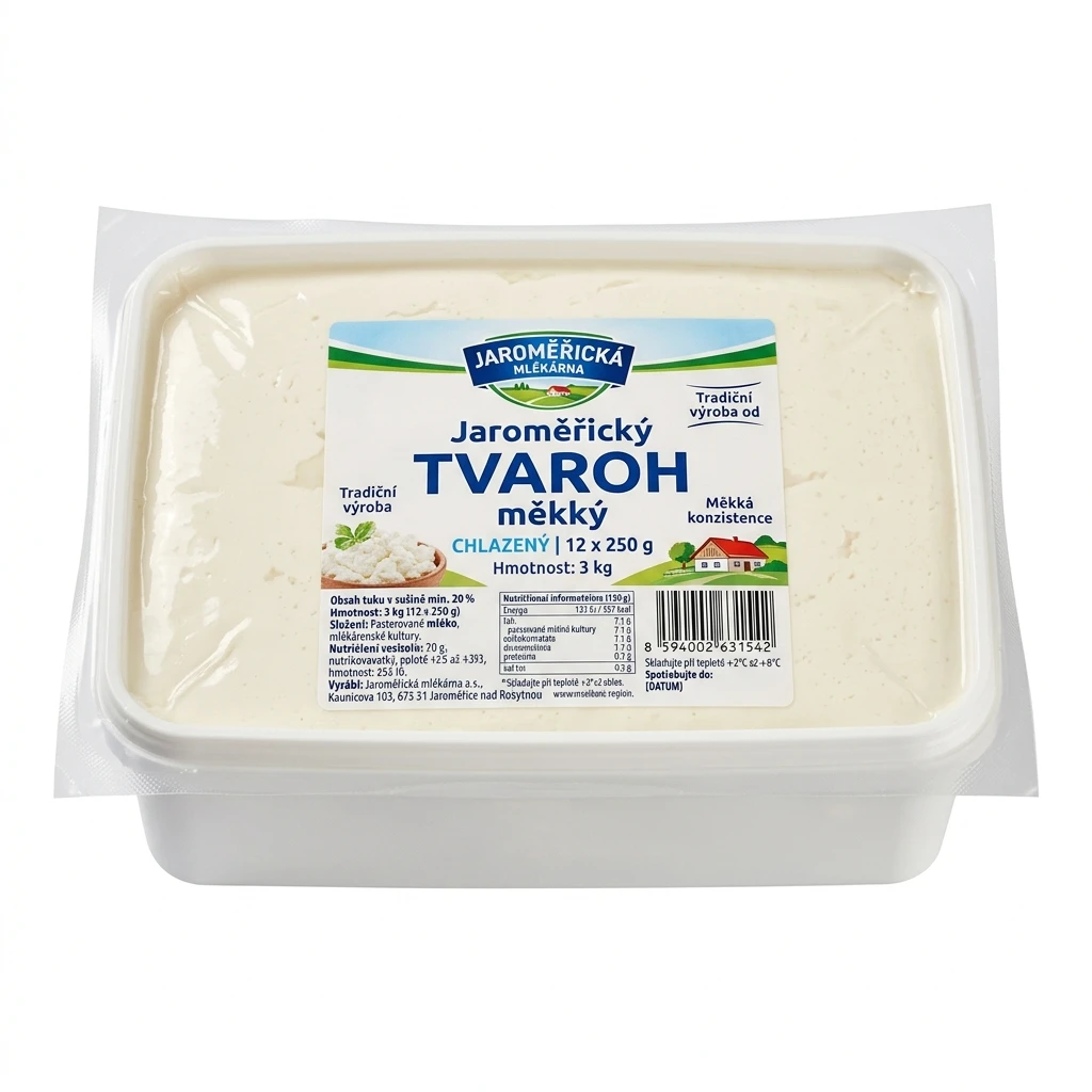 JAROMĚŘICKÁ MLÉKÁRNA Jaroměřický Tvaroh měkký chlaz. 12 x 250 g