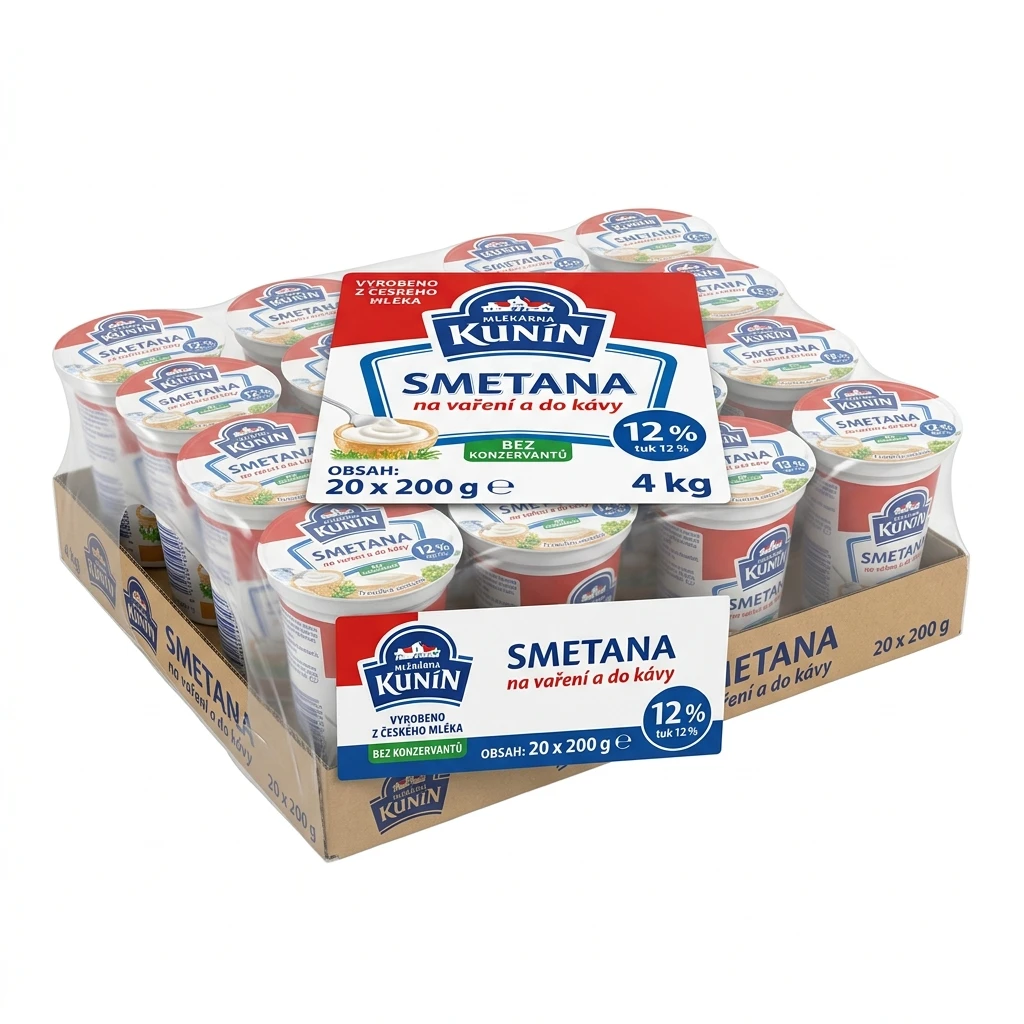 MLÉKÁRNA KUNÍN Smetana 12 % 20 x 200 g