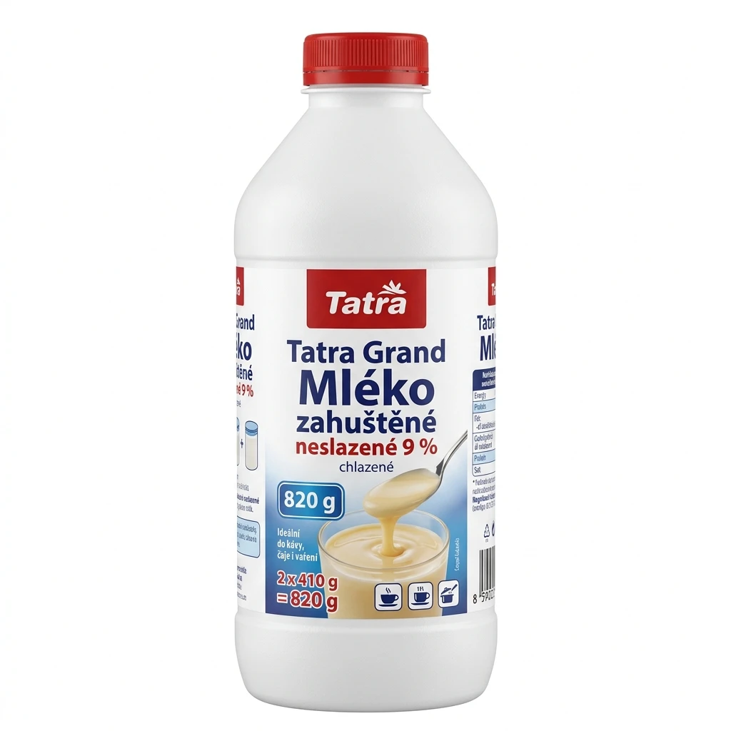 Tatra Grand Mléko zahuštěné neslazené 9 % chlaz. 2 x 410 g