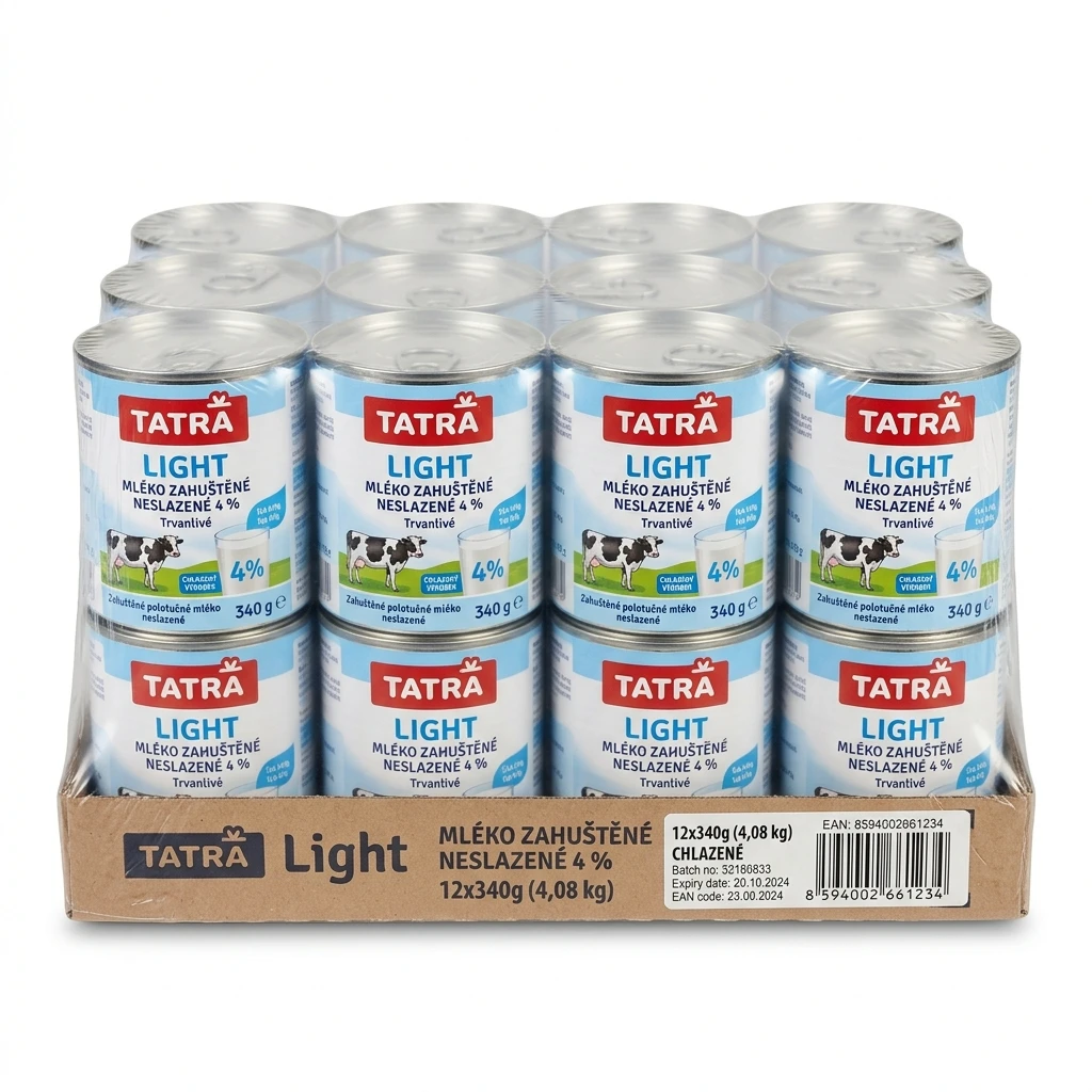 Tatra Light Mléko zahuštěné neslazené 4 % chlaz. 12 x 340 g