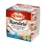 PRÉSIDENT Rondelé sel de Camargue Sýr přírodní se solí chlaz. 3 x 100 g
