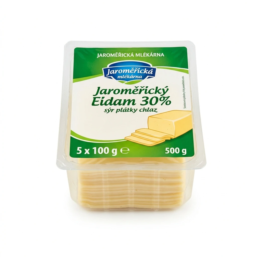 JAROMĚŘICKÁ MLÉKÁRNA Jaroměřický Eidam 30% sýr plátky chlaz. 5 x 100 g