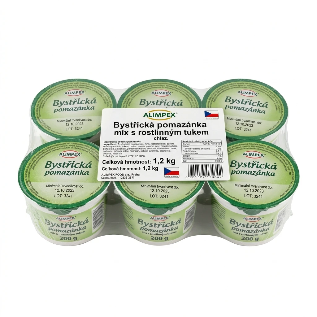 ALIMPEX Bystřická pomazánka mix s rostlinným tukem chlaz. 6 x 200 g