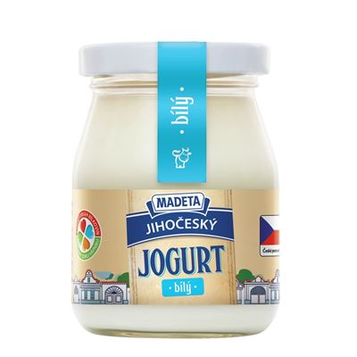 MADETA Jihočeský jogurt bílý 2,5 % tuku chlaz. 200 g ve skle