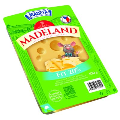 MADETA Madeland Fitness 20 % sýr plátky chlaz. 100 g