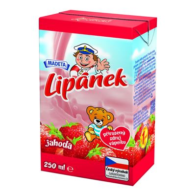 MADETA Lipánek Mléko jahodové 250 ml UHT